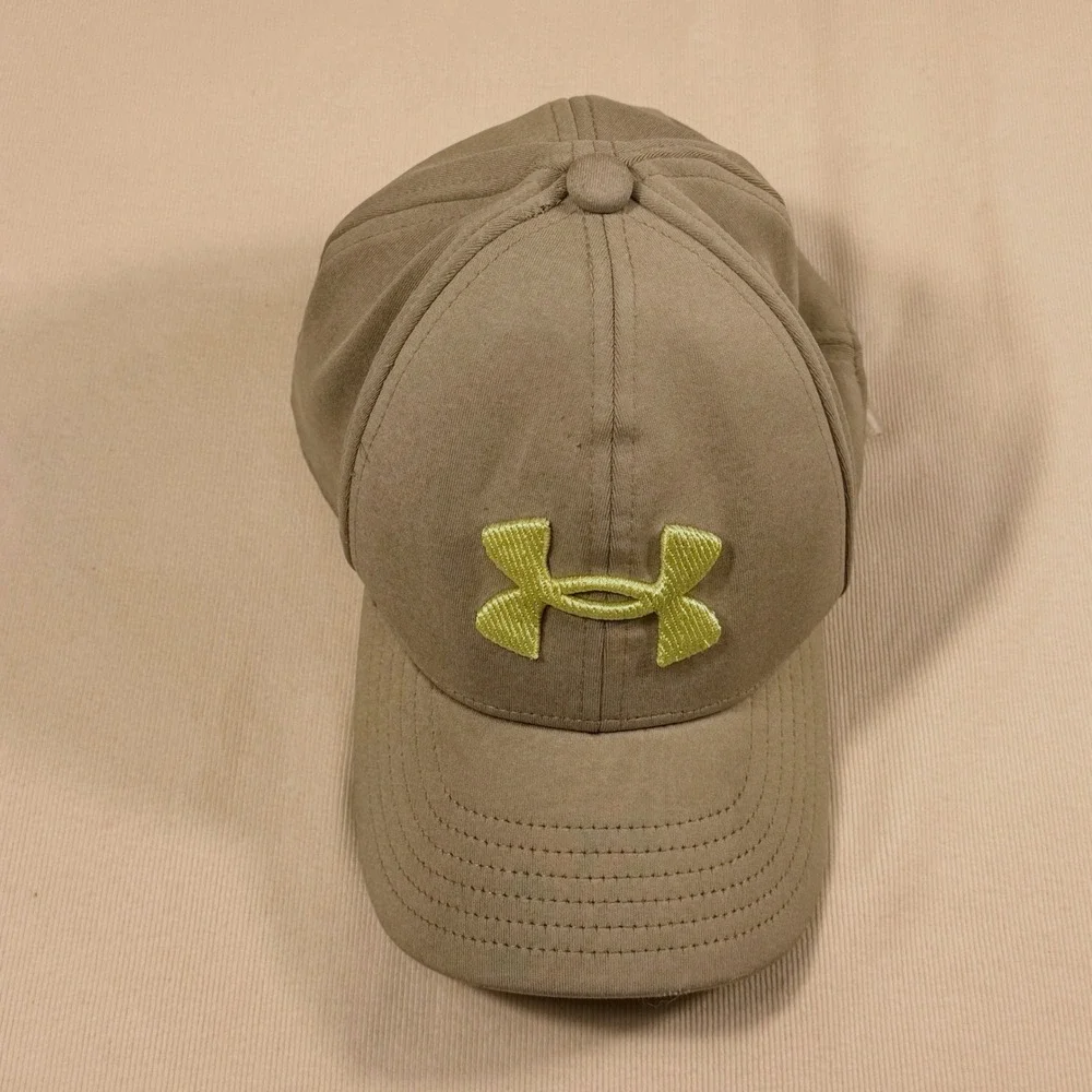 Under Armour Baseball Cap Youth OSFA Grey Lime Green Embroidered Logo Adjustable